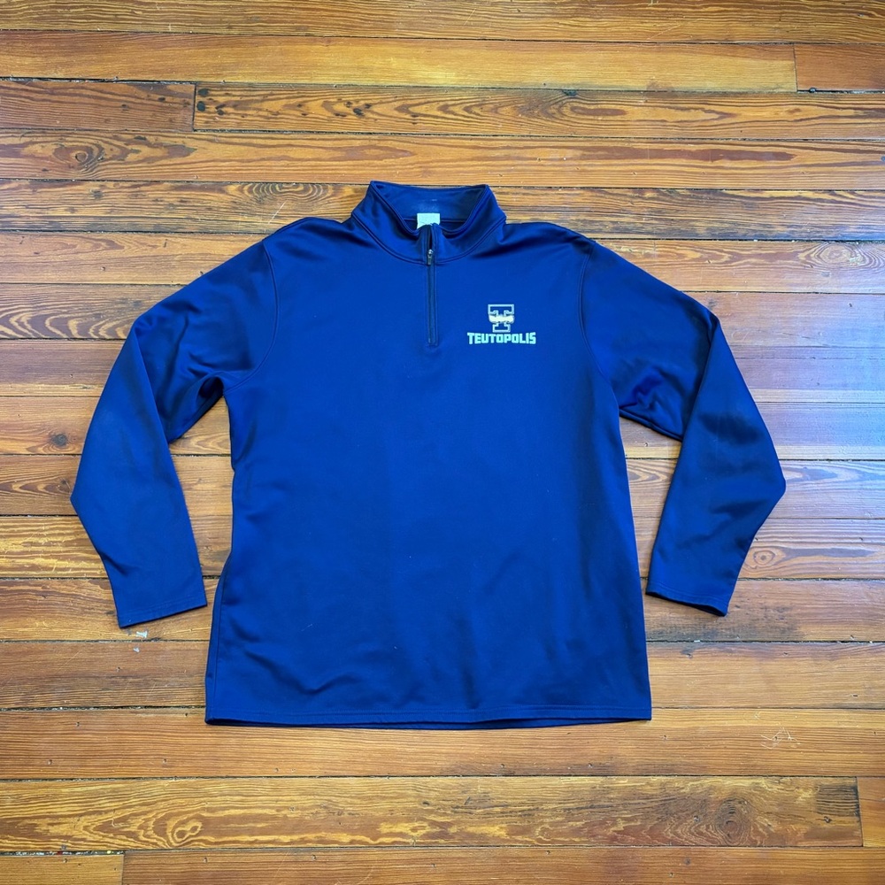 Men's Navy College Sweater 1/4 Zip Blue Sz L